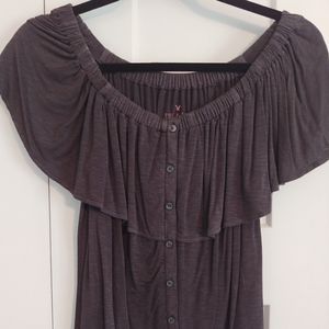 AE Soft & Sexy off-the-shoulder grey top
